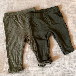 Infant olive green pants set of two